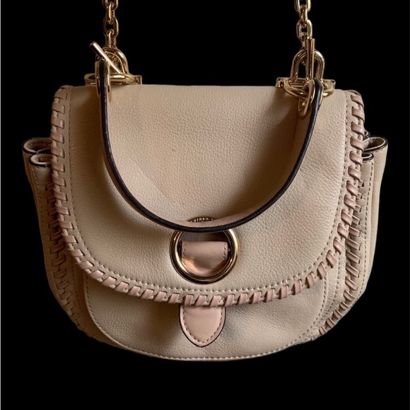 Michael Kors Isadore Pale Blush Leather Stitch Top Crossbody Bag EXCELLENT COND - Picture 1 of 13
